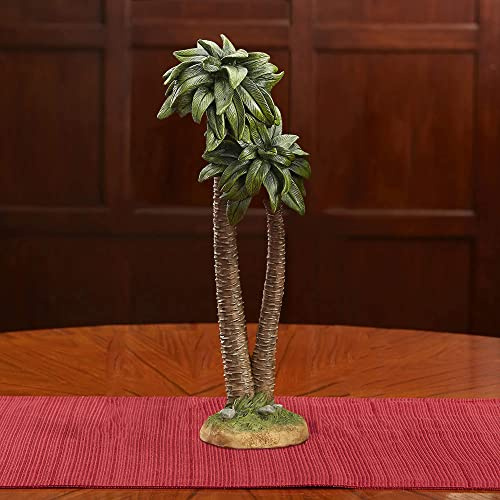 Three Kings Gifts Large Palm Tree Nativity Accessory – Hand Painted Bethlehem Palm Trees for Christmas Manger Scenes – Religious Indoor Holiday Décor Accent – 14.1 Inch