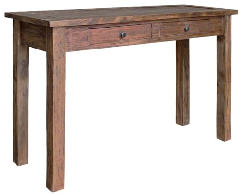 vidaXL Konsolentisch mit 2 Schubladen Handgefertigt Konsole Beistelltisch Sideboard Flurtisch Ablagetisch Frisiertisch Recyceltes Massivholz 123x42x75cm