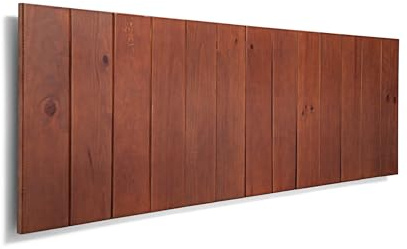 SUENOSZZZ-ESPECIALISTAS DEL DESCANSO Cabecero de Cama de Madera ANETO Color Nogal para Pared. Cabecero de Tablas Verticales. Estilo Vintage, para Camas de 135