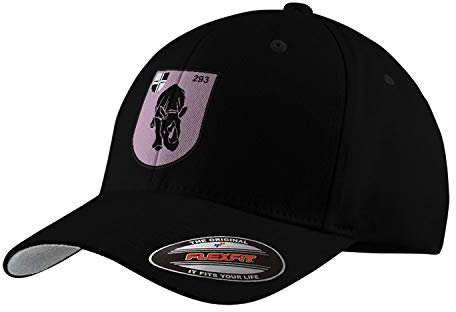 Copytec Flexfit PzBtl 293 Stetten AKM Reservist Wappen Nashorn Bundeswehr Cap #35393, Farbe:Schwarz, Flexfit Kappe:L/XL