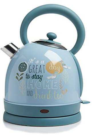 Electric Kettle, Vintage Tea Kettle BPA-Free Cordless Automatic Shutoff Boil-Dry Protection Fast Boiling Water Heater,Blue