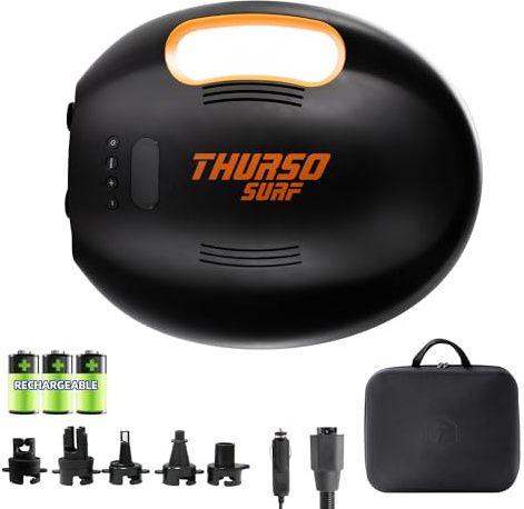 THURSO SURF 20PSI Wiederaufladbare Elektrische SUP-Luftpumpe, 144W 12000mAh, Auto-Abschaltung, Tragbar mit 12V DC Autoanschluss für Kajaks und Boote