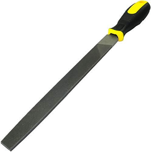 AERZETIX - Lima per affilare Metallo Piatta fine in acciaio - Lunghezza 250mm - Strumento di finitura manuale per modellare il metallo - Lima/Affila/Lucidatura/Meccanica - Manico bimateriale - C45965