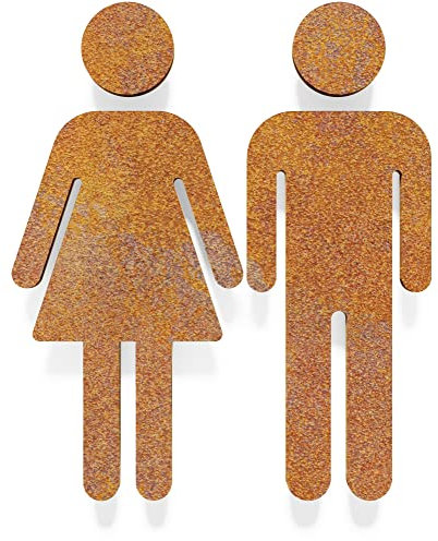 Vintage WC-Schilder Set - selbstklebend - Retro Design Toiletten-Schilder ST-06-R