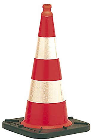 Verkehrsleitkegel retroreflektierend Bast-Zulassung Autobahn 50/75cm Pylone von MBS-FIRE®, Größe: 750mm