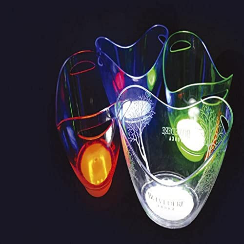 SYXL Durable Rechargeable LED Ice Bucket 8L，Acrylic Barrel Luminous Ice Buckets Nightclubs Light Up Champagne Beer Buckets，Ice-Cold Tools Keep Frozen
