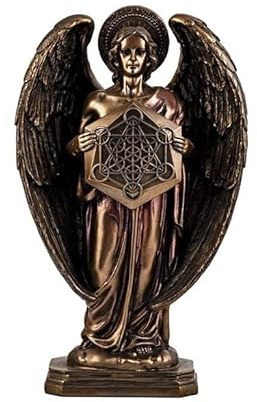 DRW Engel Metatron Figur aus Harz, handbemalt, Bronze, 40 cm