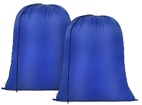 OTraki 2 Stück Wäschesack Reise 70x90cm Wasserdicht Schmutzwäsche Wäschesammler Faltbarer Wäschetasche Wäschebeutel Groß Kapazität Wäschekorb Aufbewahrungstasche Wäschetonne Wäschebehälter Blau