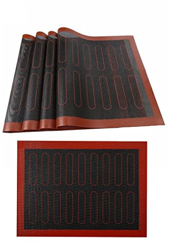 VISEKA 5pcs Tapis pour Barbecue 15.7 * 12inch Tapis de Cuisson Tapis de Cuisson Feuilles de Cuisson Réutilisable Tapis en Maille pour Grillades Facile a Nettoyer Outils de Cuisson pour L'extérieur