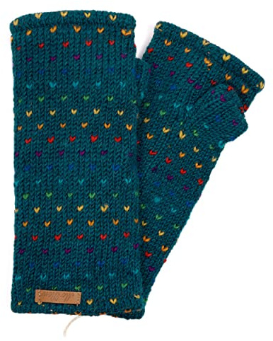 McRon Damen Gestrickte Pulswärmer Stulpen Modell Ines regenbogen