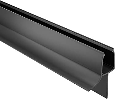 BH BAUHANDEL24 Duschdichtung unten 6-8 mm Glastür - 80 cm schwarz | Duschdichtung mit 2 Gummilippen: Dichtlippe unten, schräge Lippe leitet Wasser zurück in die Dusche, zuschneidbar auf Maß