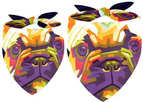 Hundehalstuch, bunt, französische Bulldogge auf schwarzem Mädchen, Jungen, Lätzchen, Hundeschal, Zubehör für kleine, mittelgroße und große Hunde, Welpen, Katzen, Haustiere, 2 Stück