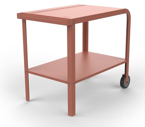 ZiiPa - Desserte Extérieure Vallone Terracotta - Table d'Appoint pour Four à Pizza & Barbecue - Compatible Fours Piana à Pellets & Gaz - Acier Thermolaqué - Rangement Intégré - 4 Coloris