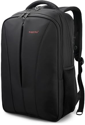 Tigernu T-B3220 15.6 Inches Laptop Backpack – Water-Resistant Work & Travel Bag with USB Charging Port, Hidden Pockets & FREE Lock – School, Business, Gym (Black)