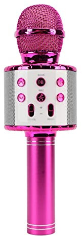 Shanrya Micrófono de Karaoke Inalámbrico, Micrófono de Condensador Reducción de Ruido de Sonido Estéreo HiFi 100Hz-10KHz para Transmisión para Conciertos (Rosa)