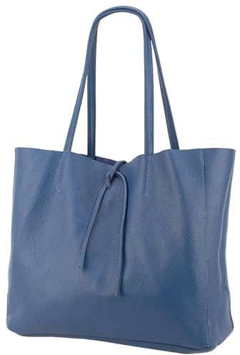 SH Leder ® Damen Echt Rindleder Shopper in Querformat mit Innentasche in vielen Farben Schultertasche Henkeltasche 30x37cm Maja G514