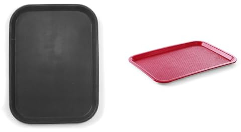 HENDI 878118 Plateau rectangulaire & 878910 Plateaux Fastfood Moyen, Rouge