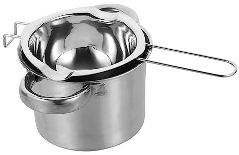OUNONA Stainless Steel Chocolate Melting Pot for Baking Double Boiler Pot Outer Water Boiling Feature for Melting Cheese and Butter Heating in Kitchen Essentials