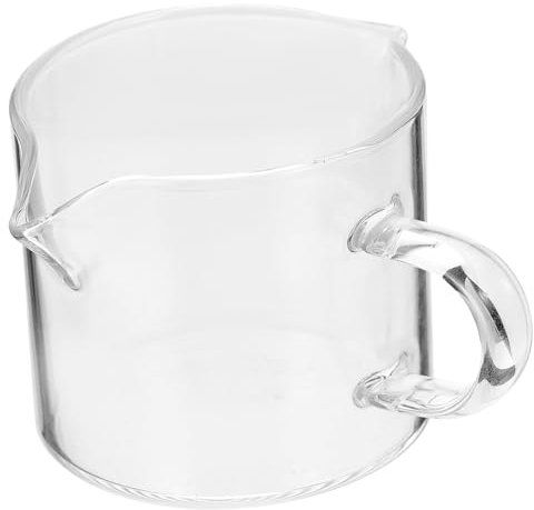 ABOOFAN Doppelmund-Milchbecher aus Glas kaffeetasse mit ausguss sauberes Glas Kaffeebecher cremig Milchkännchen für den Haushalt Milch Zubehör Handbuch Creme Unzen Tasse Milchkanne Mutter