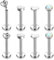 Chriscoco 16G G23 Titan Labret Intern Gewinde Lippenpiercing Tragus Ohrringe Medusa Knorpel Helix Stud Silber 8MM