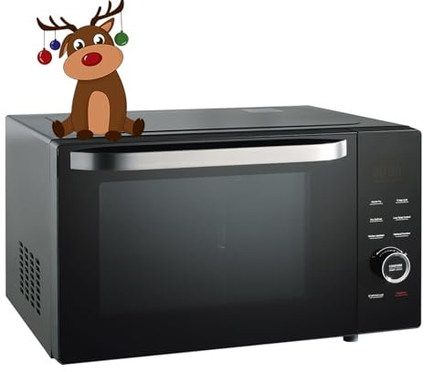 Smad 34L Combination Microwave Oven, Grill 2400W, Convection 2400W, 1000W Combo Microwave Oven with Home Fry, ECO Function, Steam Clean Function, Deodorization, 10 Auto Menus