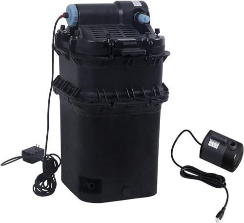 Aquadock Koi Pressure Biofilter Teichfilter mit Pumpe, passend für bis zu 4800 Gallonen, Modell 985P
