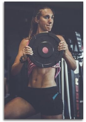 GUOYIN Fitness-Workout-Poster, Frau, Langhantel-Training, dekorative Leinwand, Familie, Schlafzimmer, Kunstwerk, Bild, Gemälde, 40 x 60 cm