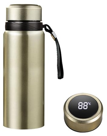 Borraccia intelligente con indicatore digitale della temperatura, per caffè, tè, uova, LED, tazza termica a doppia parete, isolata sottovuoto, in acciaio inox, a prova di perdite, da viaggio, mantiene