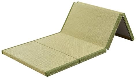 LINSGV Japanische Tatami-Matte, faltbare Futon-Klappmatratze, grünes Rushgras, Bodenmatte, Matratze, Klappbett mit Matratze, ideal für Meditation, Yoga, Zen-Raum, japanischer Tearoom (XXL)