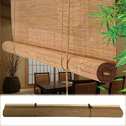 Retro Bambus Jalousien, 50 cm – 140 cm breite Rollos mit Lichtfilterung, dekorative Raffrollos im Retro-Stil, Bambusvorhänge for Fenster und Türen(100x160cm/39.5x63in)