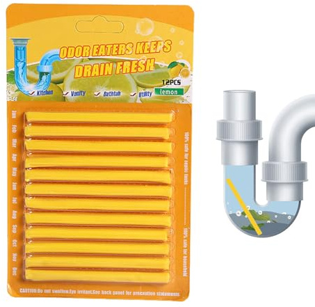 Abflussreiniger Sticks Desodorierungsmittel Abflussreiniger Und Reiniger Für Abflussrohre 12 STÜCKE Kraftvolle Abfluss Geruchskiller Erfrischende Abflusssticks - Drainsticks Für Die Rohrreinigung