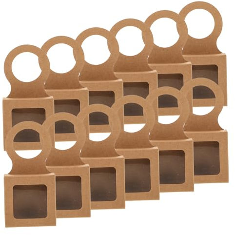 IMIKEYA Weinflaschenbox Aus Papier mit Fenster 25 Stück Faltschachtel Eleganter Aufbewahrungskoffer 6 X 6 Cm