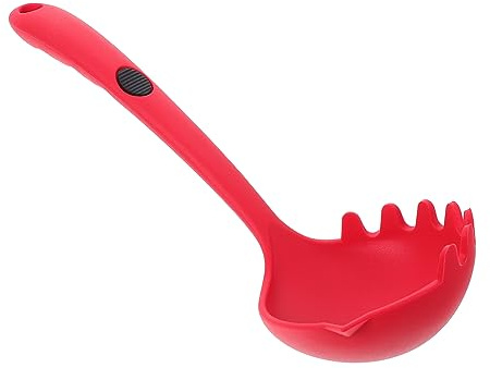 Cabilock Cuchara de Silicona para Servir Espaguetis Resistente al Frío Agujero para Colgar Utensilio de Cocina Rojo Práctico y Duradero