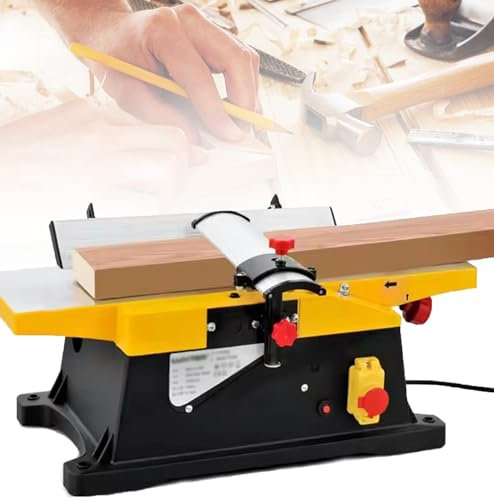 XCSCUK Raboteuse de Table électrique de 6 Pouces, raboteuse électrique de Bureau pour Le Travail du Bois, menuiserie, pour la Coupe du Bois, Production Artistique DIY