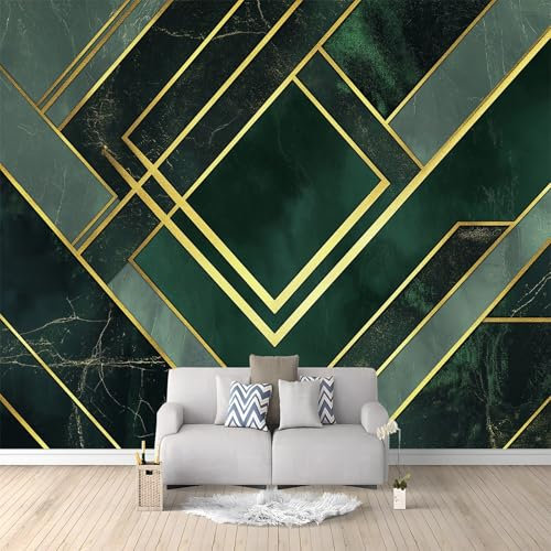 Papier Peint Intissé Lignes Géométriques En Marbre 300x210 cm Papier Peint Panoramique Moderne, Papier Peint Mural Photo pour Salon, Chambre, Décor Fond TV