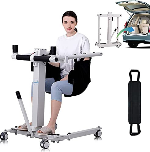 SXTYFBB Elektrischer Patientenlift-Transferstuhl mit Duschrollstuhl - Ideal für Senioren und Behinderte - Faltbares Design - Maximale Belastung: 290 Pfund