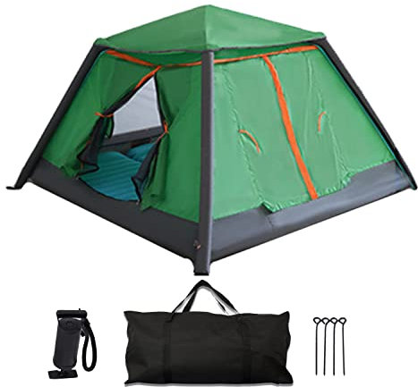 Aufblasbares Zelt, 210 x 195 x 140 cm, Tragbares Wasserdichtes Glamping Zelt, Schneller Aufbau in 1 Minute, für Camping, Wandern und Reisen (Grün,195,210)