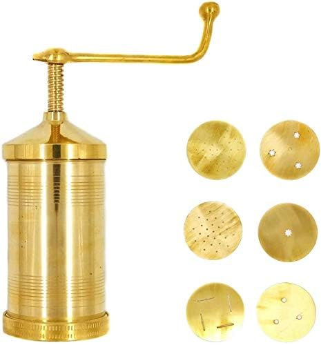 Brass Pasta Maker Hand Rolling Machine | Pure Brass Sev Sancha Machine | Idiyappam/Murukku Maker | Press Pumb Manual