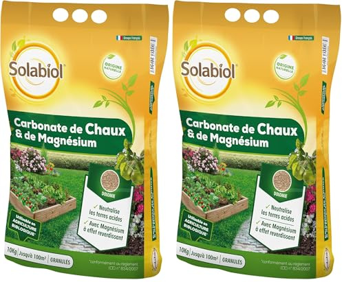 SOLABIOL Carbonate De Chaux Et De Magnésium - 10kg - Efficace - Granulé SOCHAUX10 (Lot de 2)
