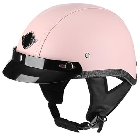 Casco Demi Jet Cromwell Aperto Caschi Casco Ciclismo Vintage in Pelle Mezzo Caschi Uomo Casco Estivo Scooter Unisex Scodella Certificato ECEDOT 7,XXL:63-64CM
