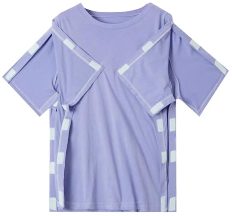Women's Full Open Front Post-Surgery Shirt, Adjustable Side & Sleeve Openings for Arm Injury Recovery Soft Stretch Top Easy Wear Recovery Clothing