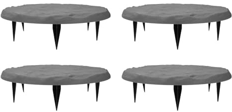 Dalles décoratives d'extérieur en résine polypropylène avec piquets pour allées de jardin, pelouses et allées. Dalles rondes robustes pour allées extérieures. (-3111240179112)