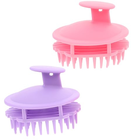 WEKADRIN 6 Pièces Brosse de Massage Cheveux Silicone Brosse Shampooing Multifonction et Portable Soin Du et Nettoyage Profond pour Voyage et Usage