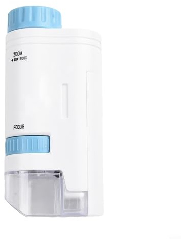 Microscopio portatile per bambini con zoom 200x, sorgente luminosa a LED, connessione al telefono cellulare e obiettivo a messa a fuoco rapida per esplorazione dettagliata (blu)