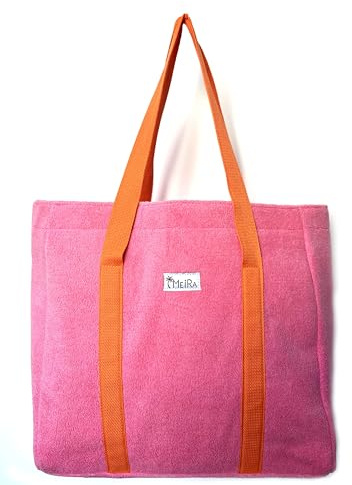 Generisch Frotteetasche MEiRA Handtasche, Shopper, Strandtasche (Rosa)