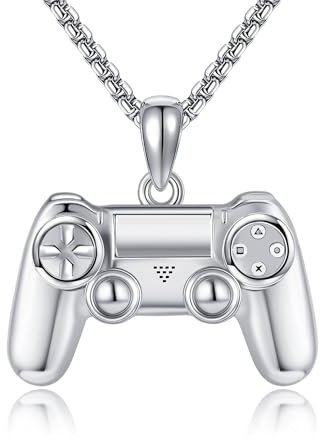 URONE Game Controller Kette 925 Sterling Silber Game Controller Anhänger Schmuck Geschenke für Herren und Damen