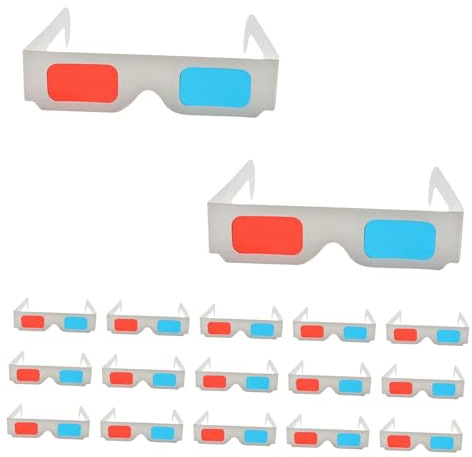 Abaodam 50 Occhiali 3d Anaglifi in Cartone Rosso e Blu per Cinema, per Adulti e Ragazzo Ragazza, Leggeri e Portatili per Viaggi, Campeggio e Uso Quotidiano