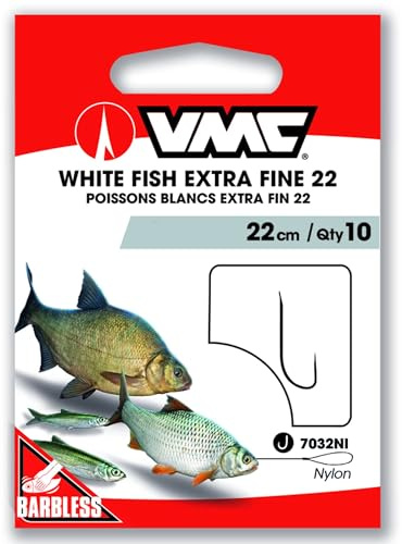 VMC Barbless 7007B – H.No.12 – AVM340149 Angelhaken, einfach, Weiß, Fisch, extra fein 22