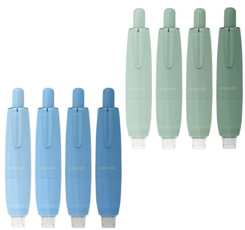 TenaLucy 8 stycken dubbelhäftande rulllim, transparent tejplim, permanent dubbelsidig tejp, transparent dubbelsidig tejpdispenser för klippbokningsalbum (grön-blå)