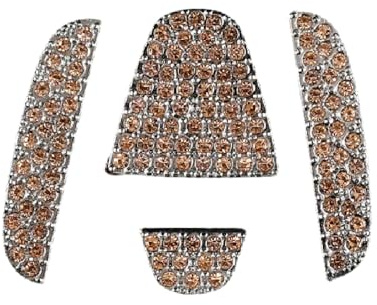 Car Steering Wheel Rhinestone Sticker for Honda Saber 1995-2003,Knob Cover Applique Cover Bling Rhinestone Bedazzled Crystal Trim Stickers Interior Parts,Champagne Gold